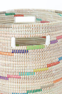 Vanilla Sugar Swirl Flat Lid Storage Basket, Home Decor Housewarming Gift for Her