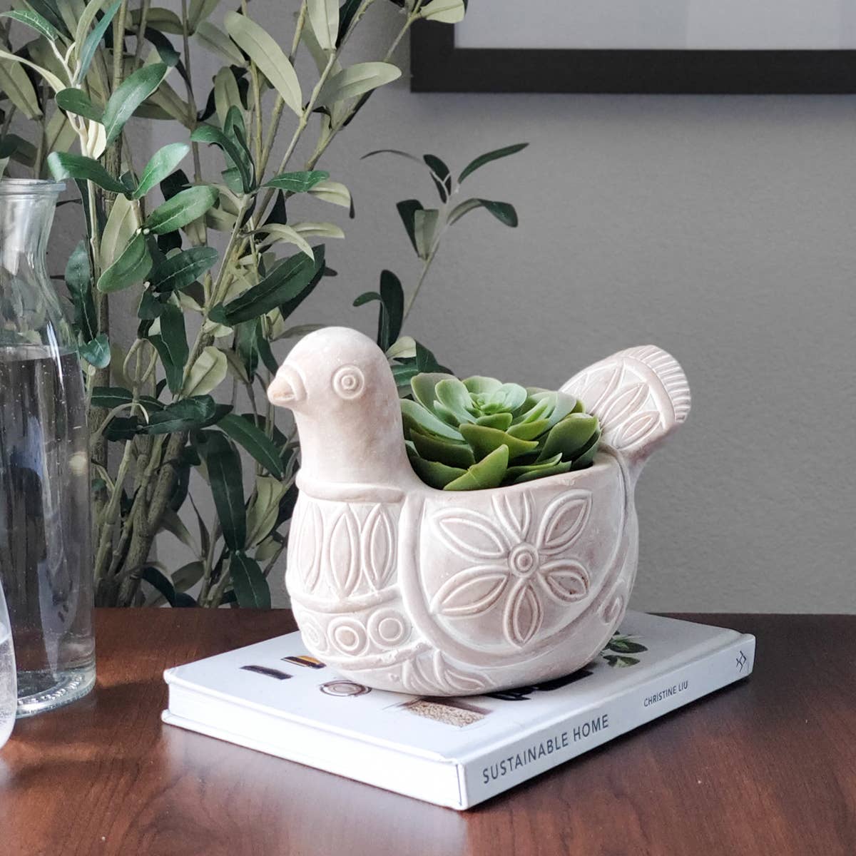 Handmade Terracotta Spotted Dove Planter, Indoor Succulent, Herb or Flower Pot | Housewarming Gift