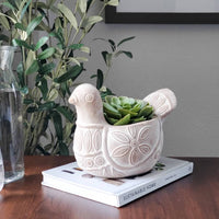 Handmade Terracotta Spotted Dove Planter, Indoor Succulent, Herb or Flower Pot | Housewarming Gift