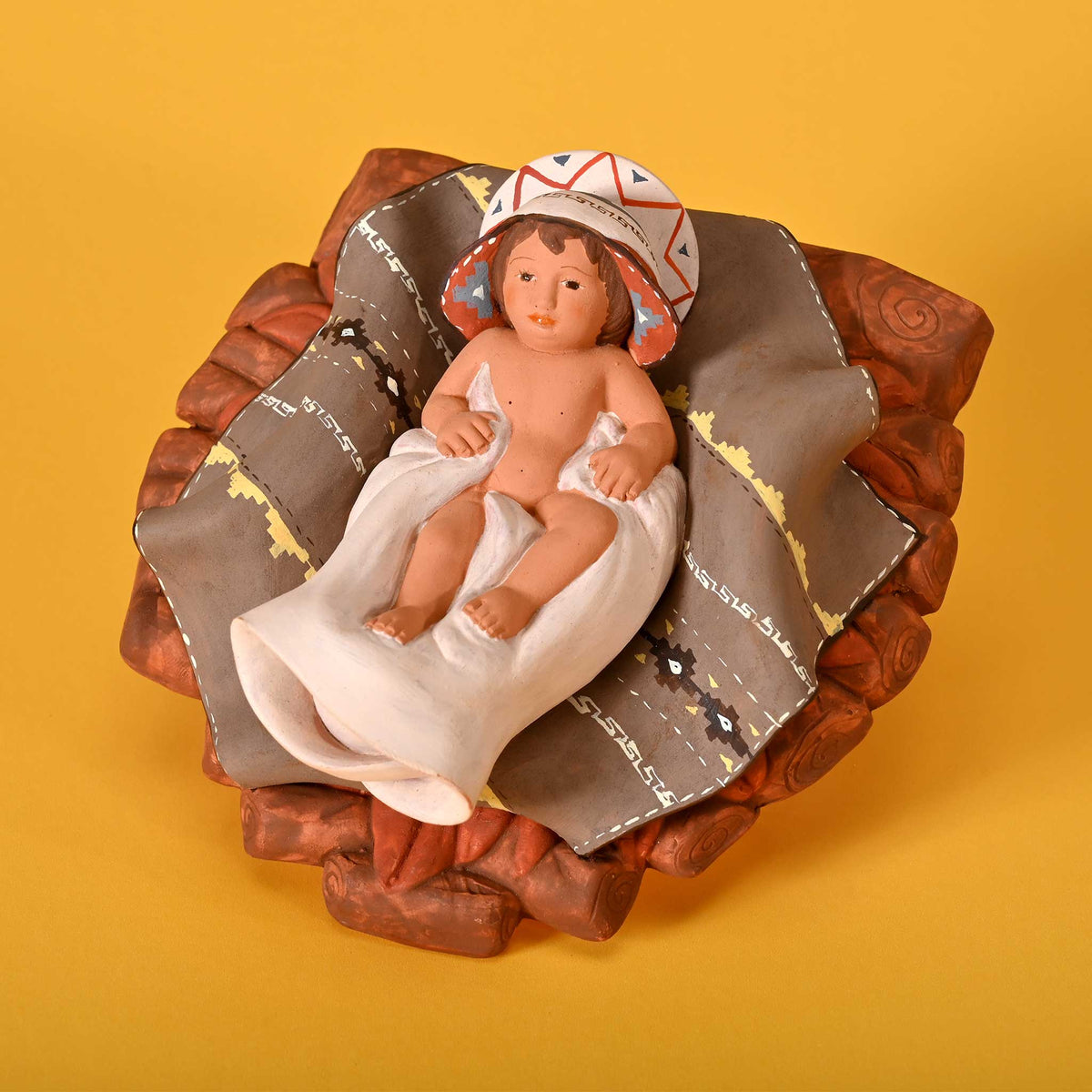Holy Family and Llama, Fine Ceramic Nativity Set of 5 Christmas Decor