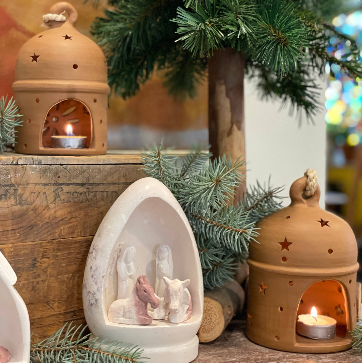 Traditional Ceramic Lantern, Outdoor Home Decor | 11-inch Terracotta from Nicaragua