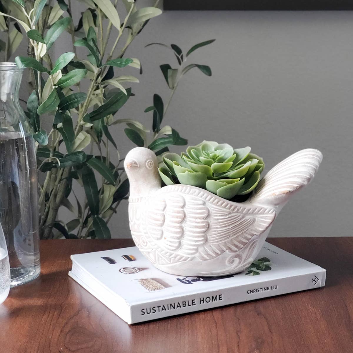 Handmade Terracotta Turtle Dove Planter, Indoor Succulent, Herb or Flower Pot | Housewarming Gift