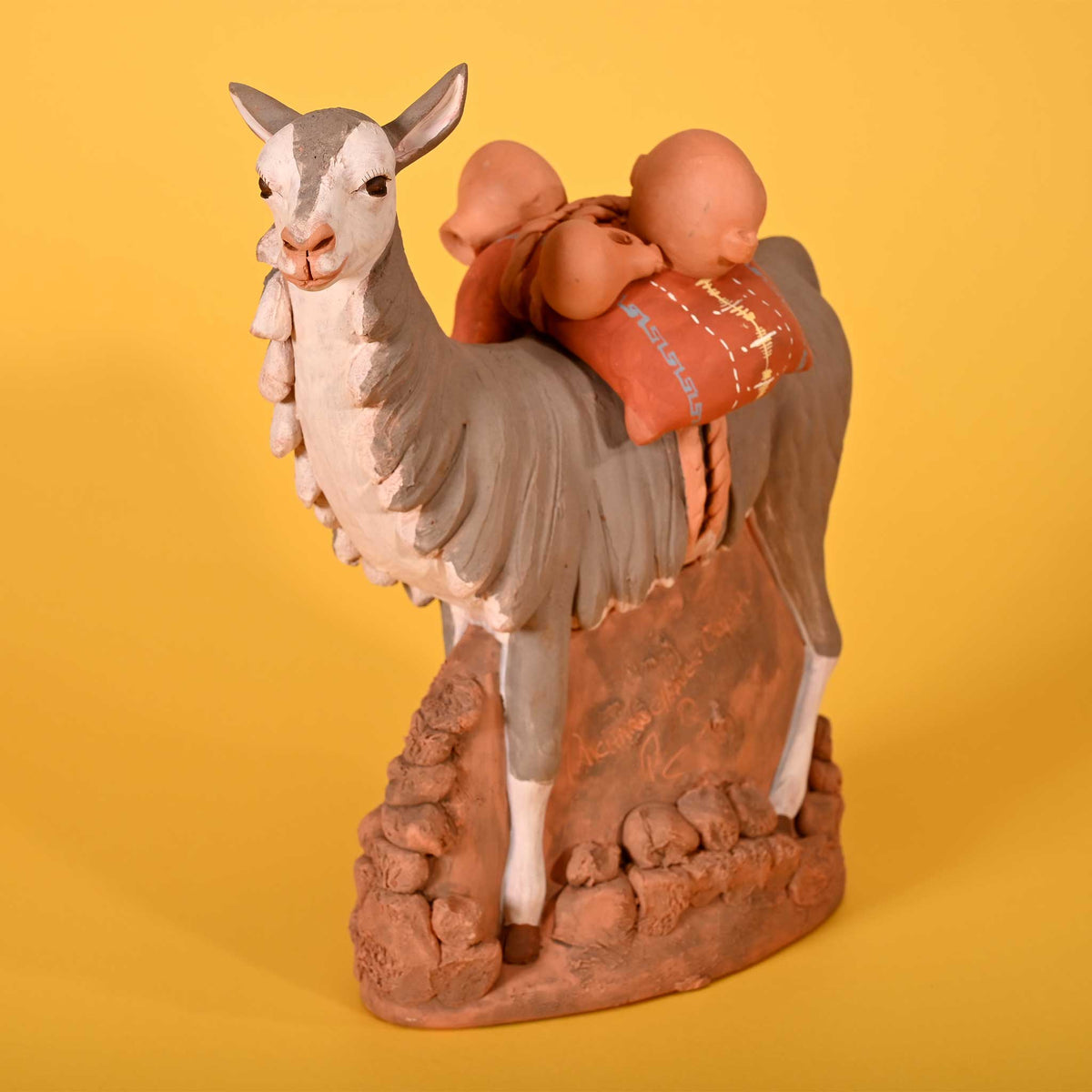 Holy Family and Llama, Fine Ceramic Nativity Set of 5 Christmas Decor