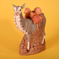 Holy Family and Llama, Fine Ceramic Nativity Set of 5 Christmas Decor