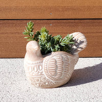 Handmade Terracotta Turtle Dove Planter, Indoor Succulent, Herb or Flower Pot | Housewarming Gift