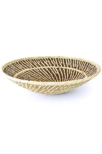 Handwoven BaTonga All-Natural Plateau Basket with Sun Pattern, Home Decor Gift for Her, Large