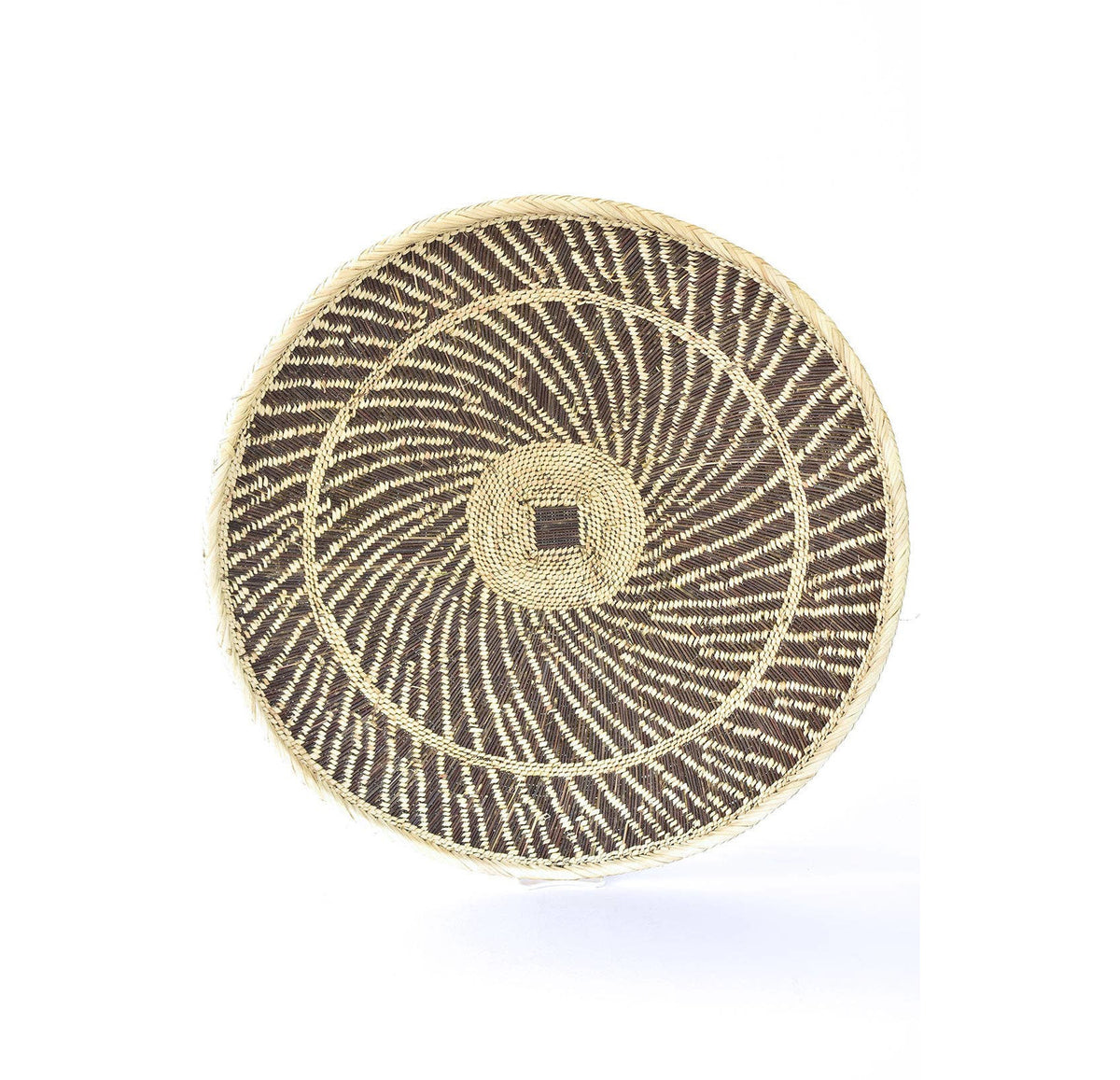 Handwoven BaTonga All-Natural Plateau Basket with Sun Pattern, Home Decor Gift for Her, Large