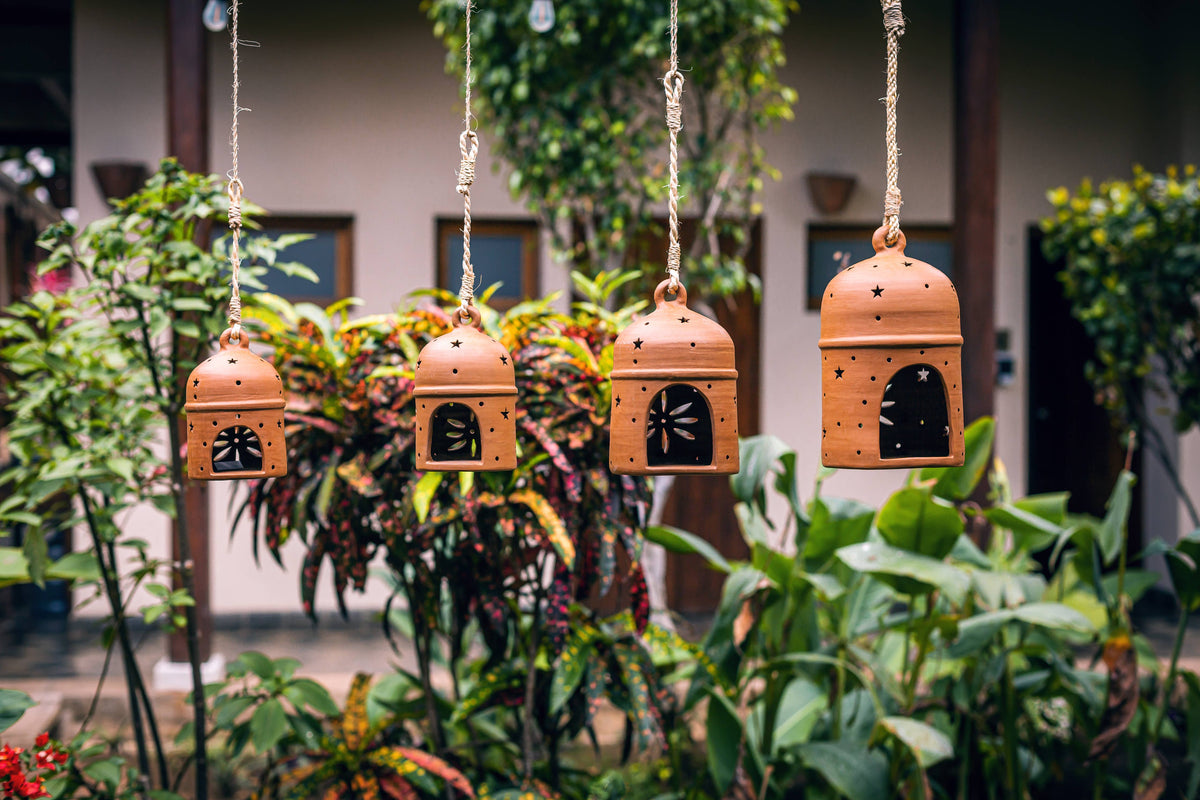 Traditional Ceramic Lantern, Outdoor Home Decor | 11-inch Terracotta from Nicaragua