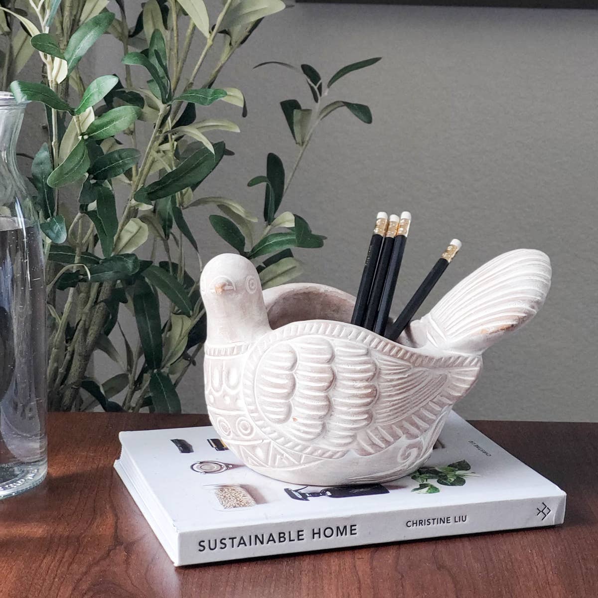 Handmade Terracotta Turtle Dove Planter, Indoor Succulent, Herb or Flower Pot | Housewarming Gift