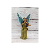 Christmas Decorations, Angel with Flute, Christmas Angel Home Decor, Handmade Angel Art from Oaxaca Mexico, Original Sculpture