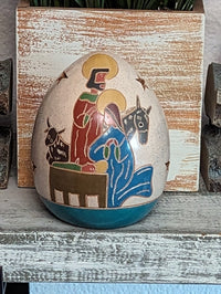 Holy Family with Animals Luminary, Handmade Ceramic Home Decor from Nicaragua, Housewarming Gift