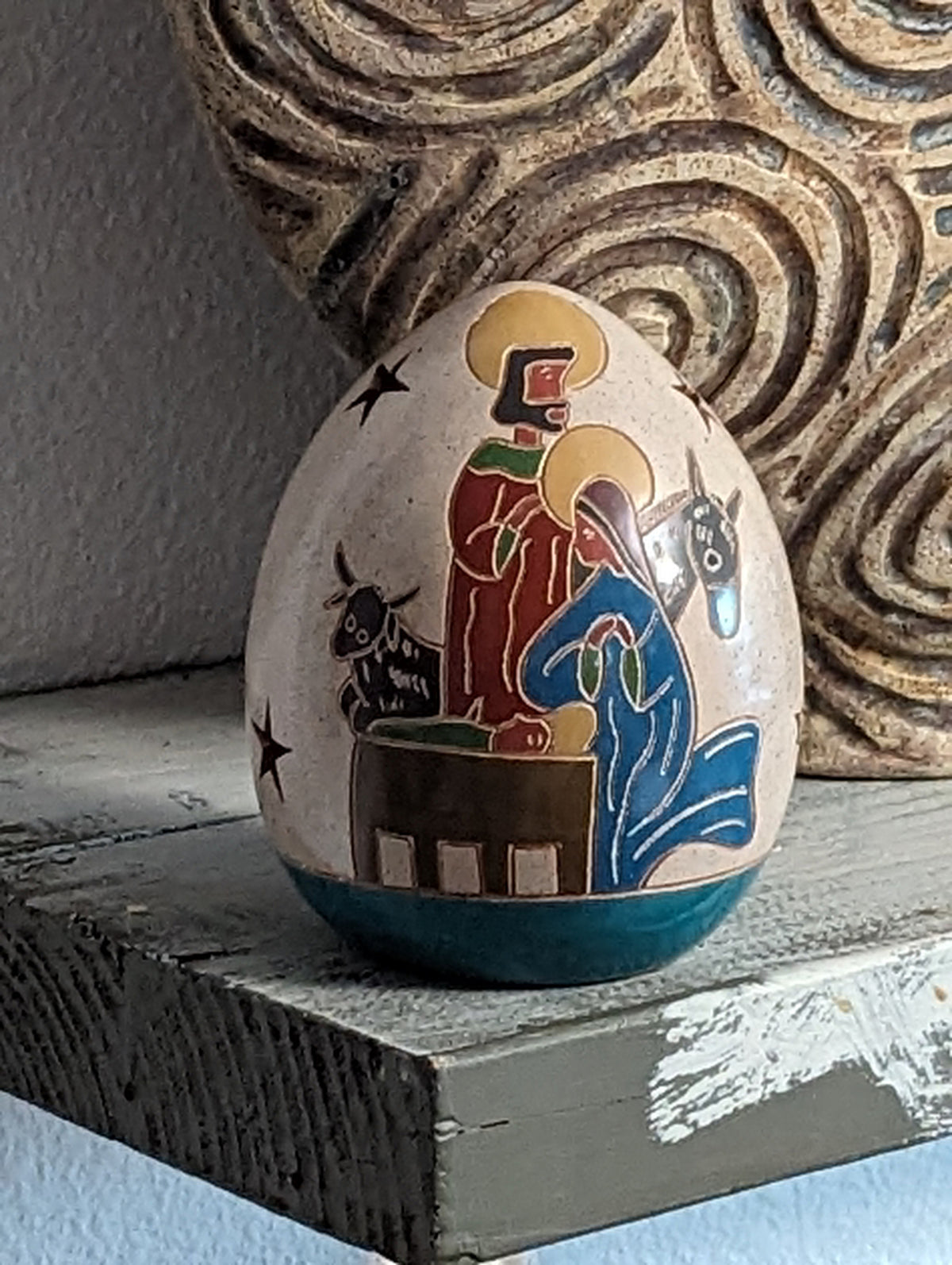 Holy Family with Animals Luminary, Handmade Ceramic Home Decor from Nicaragua, Housewarming Gift
