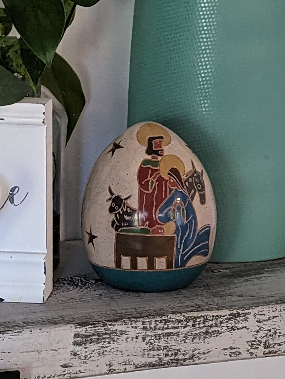 Holy Family with Animals Luminary, Handmade Ceramic Home Decor from Nicaragua, Housewarming Gift