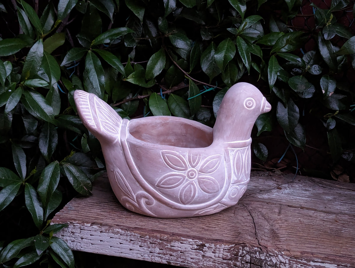 Handmade Terracotta Spotted Dove Planter, Indoor Succulent, Herb or Flower Pot | Housewarming Gift