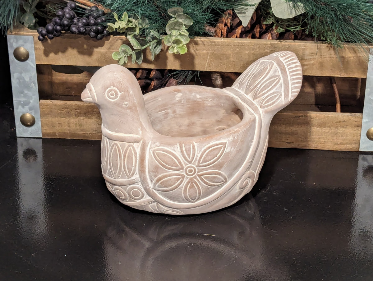 Handmade Terracotta Spotted Dove Planter, Indoor Succulent, Herb or Flower Pot | Housewarming Gift
