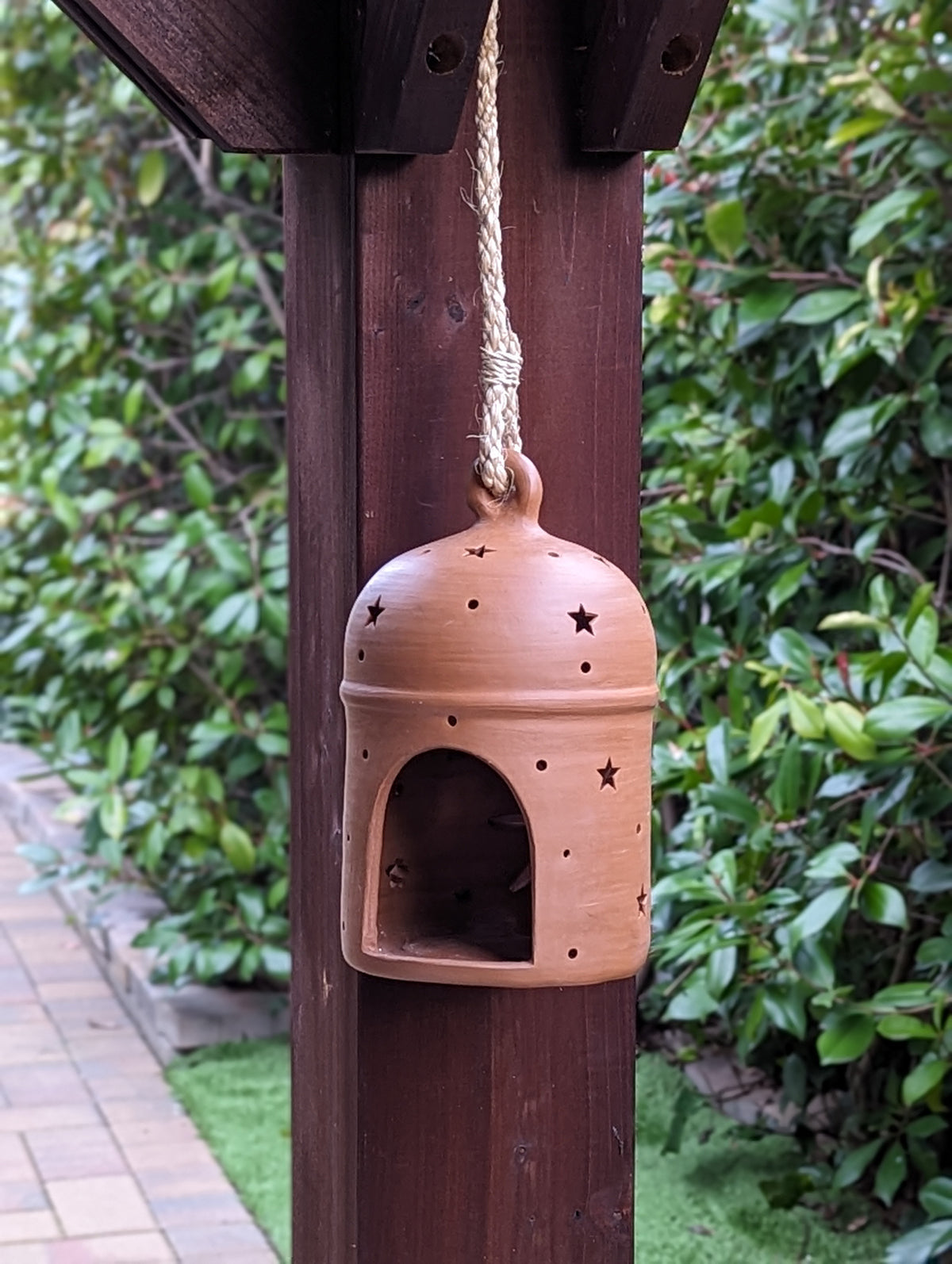 Traditional Ceramic Lantern, Outdoor Home Decor | 11-inch Terracotta from Nicaragua
