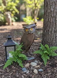 Bronze Owl Garden Decor & Metal Owl Statue, Outdoor Owl Decoration Yard Decor, Metal Owl Sculpture Home Decor Figurine