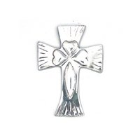 Recycled Aluminum Cross with Hearts  Home Decor, Housewarming Gift for Her