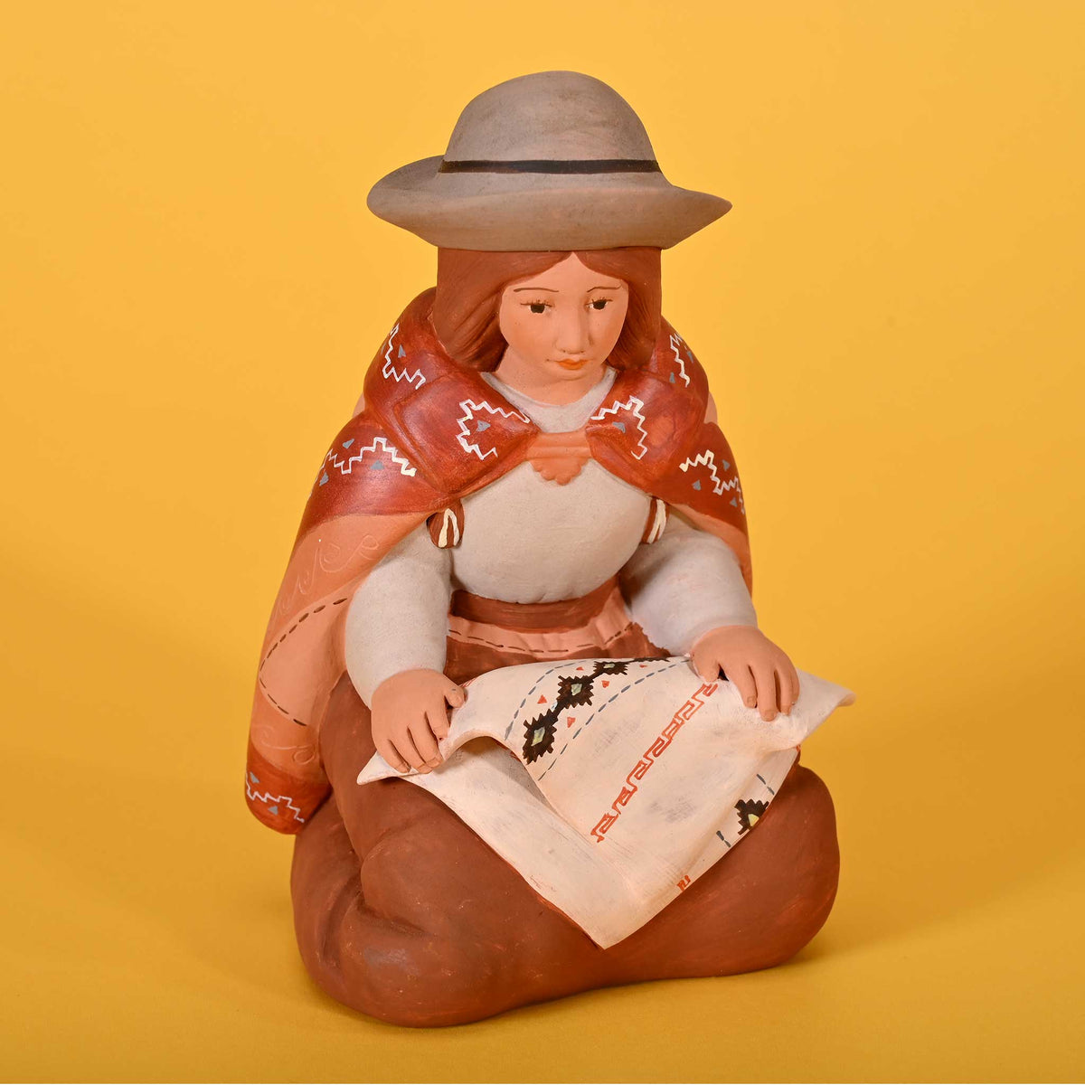 Holy Family and Llama, Fine Ceramic Nativity Set of 5 Christmas Decor