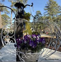 Heart Shaped Hanging Basket Garden Decor | Succulent Plant Hanger for Yard or Home, Hand Forged Metal Yard Art