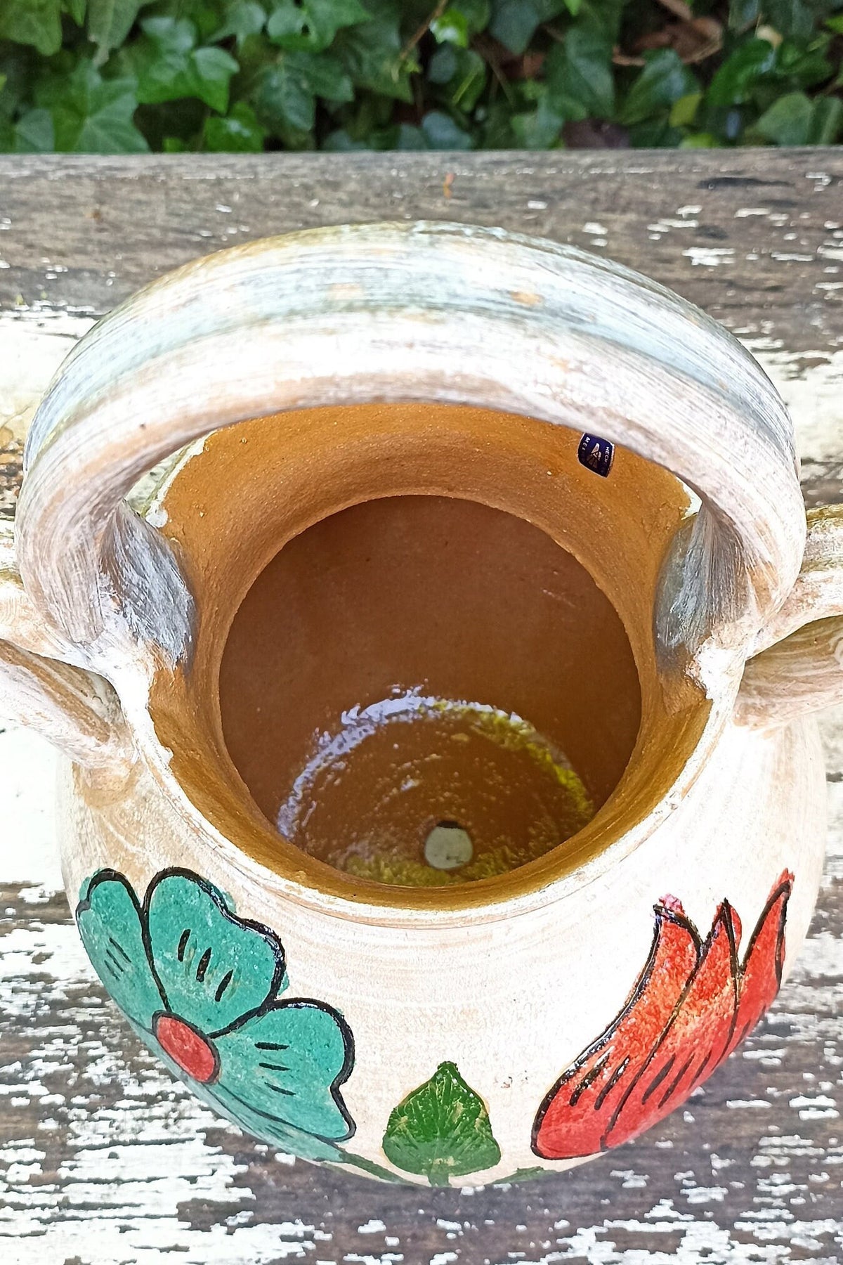 Planter+ Handles, Ceramic Flower Pot, Handmade Mexican Pottery from Atzompa, Mexico, Home Decor, Indoor or Outdoor Decor, Charming Plant Pot