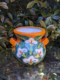 Pre-Order | Stunning 10.5" Lily Planter is a Ceramic Talavera Flower Pot Handmade in Mexico for Outdoor Gardening, Home Decor | Ships 3-25