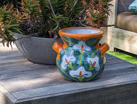 Pre-Order | Stunning 10.5" Lily Planter is a Ceramic Talavera Flower Pot Handmade in Mexico for Outdoor Gardening, Home Decor | Ships 3-25