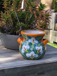 Pre-Order | Stunning 10.5" Lily Planter is a Ceramic Talavera Flower Pot Handmade in Mexico for Outdoor Gardening, Home Decor | Ships 3-25