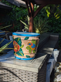 Parrot Flower Pot | 10.5" Round Ceramic Planter is Handmade Mexican Pottery for Outdoor Garden Decor, Indoor Home Decor, or Centerpiece