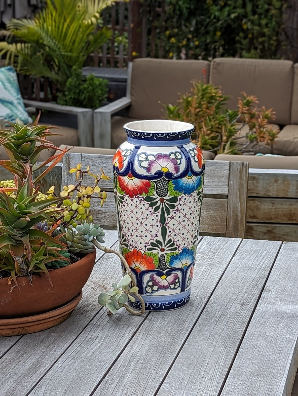 Pre-Order | Ceramic Talavera Vase is Exquisite Handmade Mexican Pottery | Decorative Floral Vase is Gorgeous Home Decor | Ships 3-25