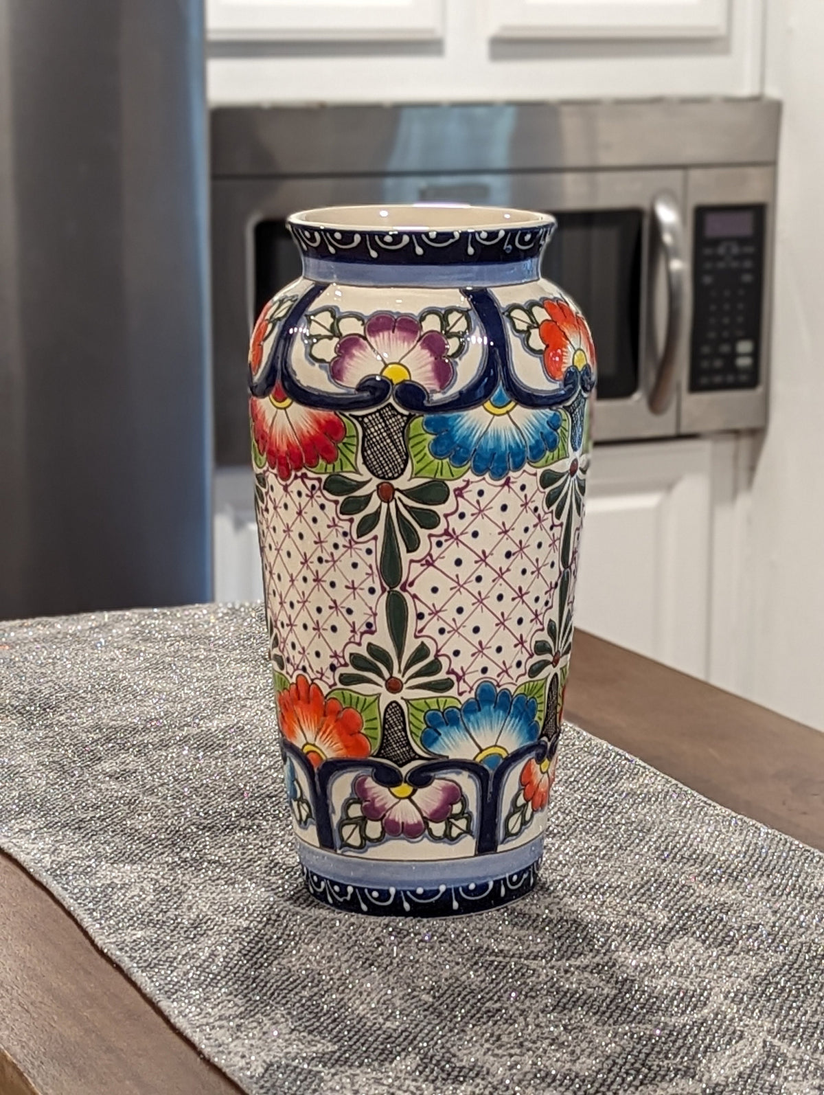 Pre-Order | Ceramic Talavera Vase is Exquisite Handmade Mexican Pottery | Decorative Floral Vase is Gorgeous Home Decor | Ships 3-25