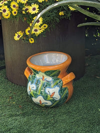 Pre-Order | Stunning 10.5" Lily Planter is a Ceramic Talavera Flower Pot Handmade in Mexico for Outdoor Gardening, Home Decor | Ships 3-25