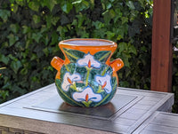 Stunning 10.5" Round Planter, Talavera Ceramic Flower Pot, Use Handmade Pottery for Outdoor Garden Decor or Indoor Home Decor, Unique Gift