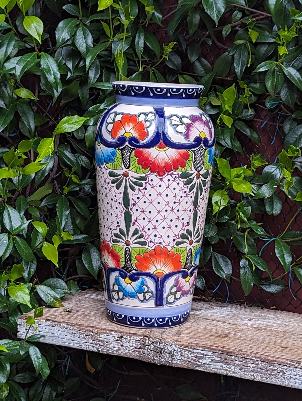 Pre-Order | Ceramic Talavera Vase is Exquisite Handmade Mexican Pottery | Decorative Floral Vase is Gorgeous Home Decor | Ships 3-25