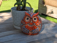 Ceramic Owl Flower Pot - Handmade Talavera Pottery, Mexico Home Decor, Indoor or Outdoor Planter