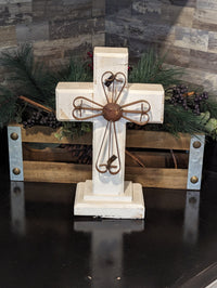 White Wooden Cross Decor & Mexican Art | Decorative Cross is Indoor Home Decor Handmade by Skilled Craftsman in Mexico