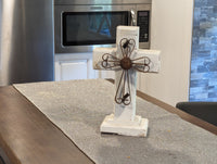 White Wooden Cross Decor & Mexican Art | Decorative Cross is Indoor Home Decor Handmade by Skilled Craftsman in Mexico