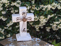 White Wooden Cross Decor & Mexican Art | Decorative Cross is Indoor Home Decor Handmade by Skilled Craftsman in Mexico