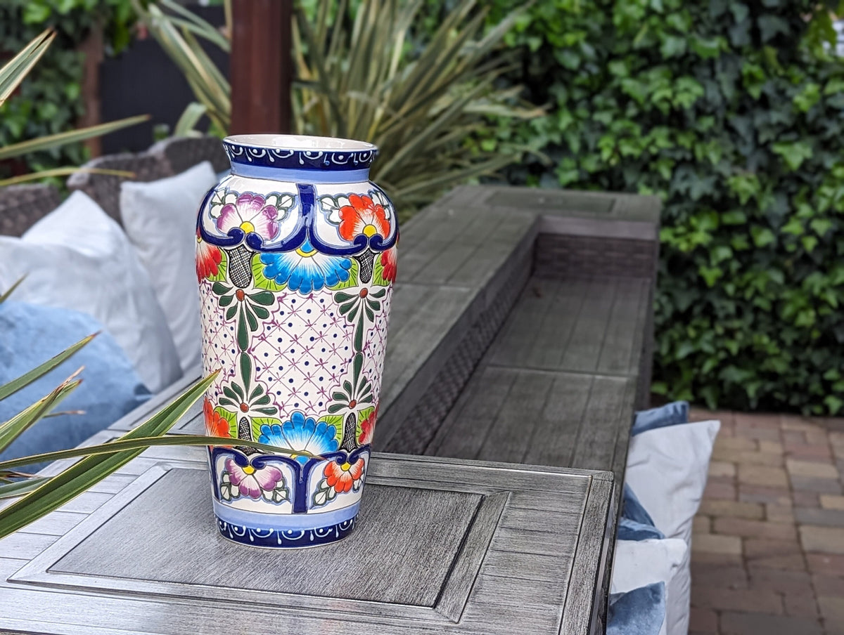 Pre-Order | Ceramic Talavera Vase is Exquisite Handmade Mexican Pottery | Decorative Floral Vase is Gorgeous Home Decor | Ships 3-25
