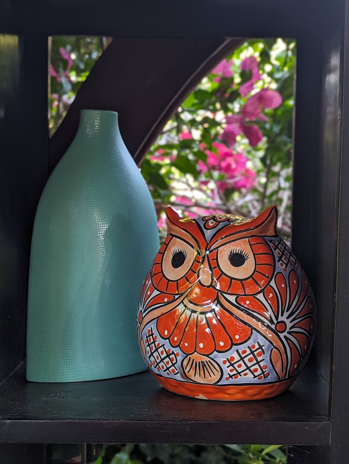 Ceramic Owl Flower Pot - Handmade Talavera Pottery, Mexico Home Decor, Indoor or Outdoor Planter
