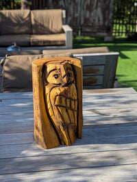 Barn Owl Outdoor Decor | Original Chainsaw Yard Art to Enhance Your Porch, Patio, Garden or Backyard with this Nocturnal, Moonlight Guardian