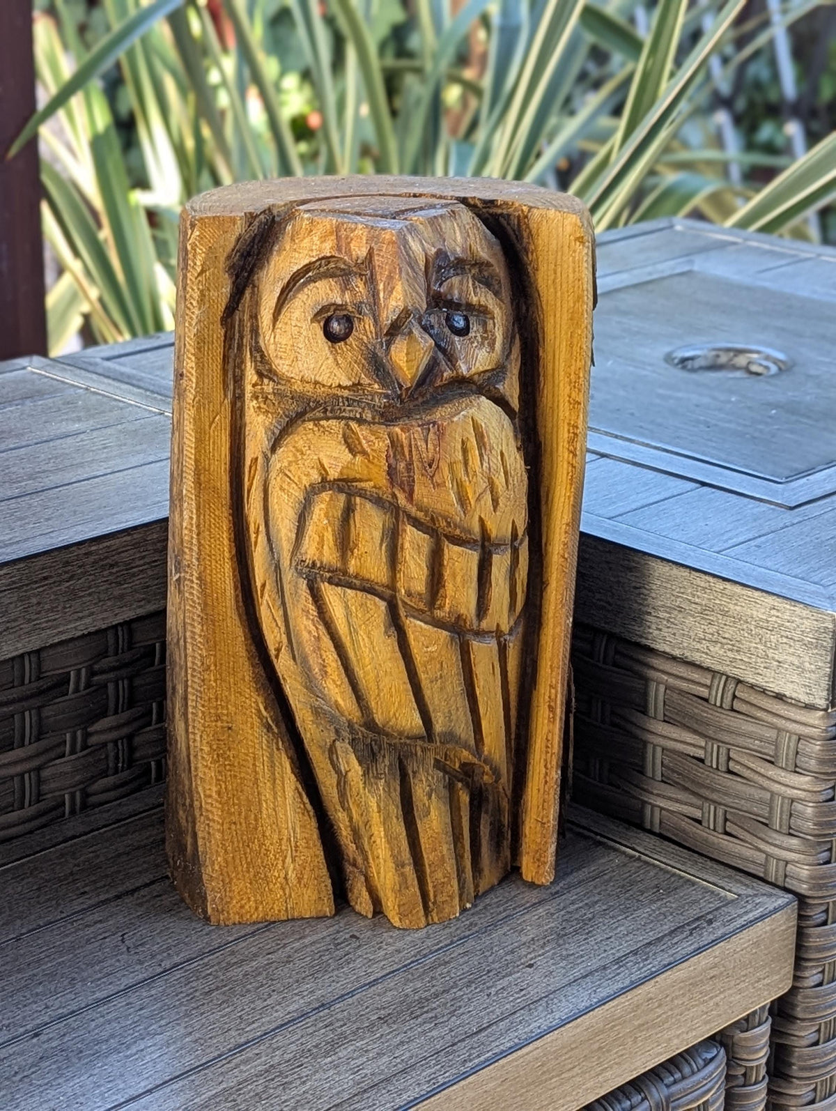 Barn Owl Outdoor Decor | Original Chainsaw Yard Art to Enhance Your Porch, Patio, Garden or Backyard with this Nocturnal, Moonlight Guardian