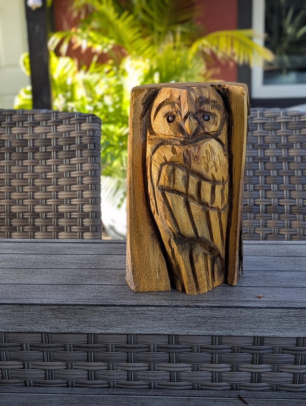 Barn Owl Outdoor Decor | Original Chainsaw Yard Art to Enhance Your Porch, Patio, Garden or Backyard with this Nocturnal, Moonlight Guardian
