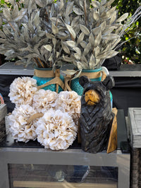 Black Bear Home Decor & Yard Art | Handmade by Chainsaw in Texas Wooden Statue for Your Kitchen Counter, Home Accent or Yard Art