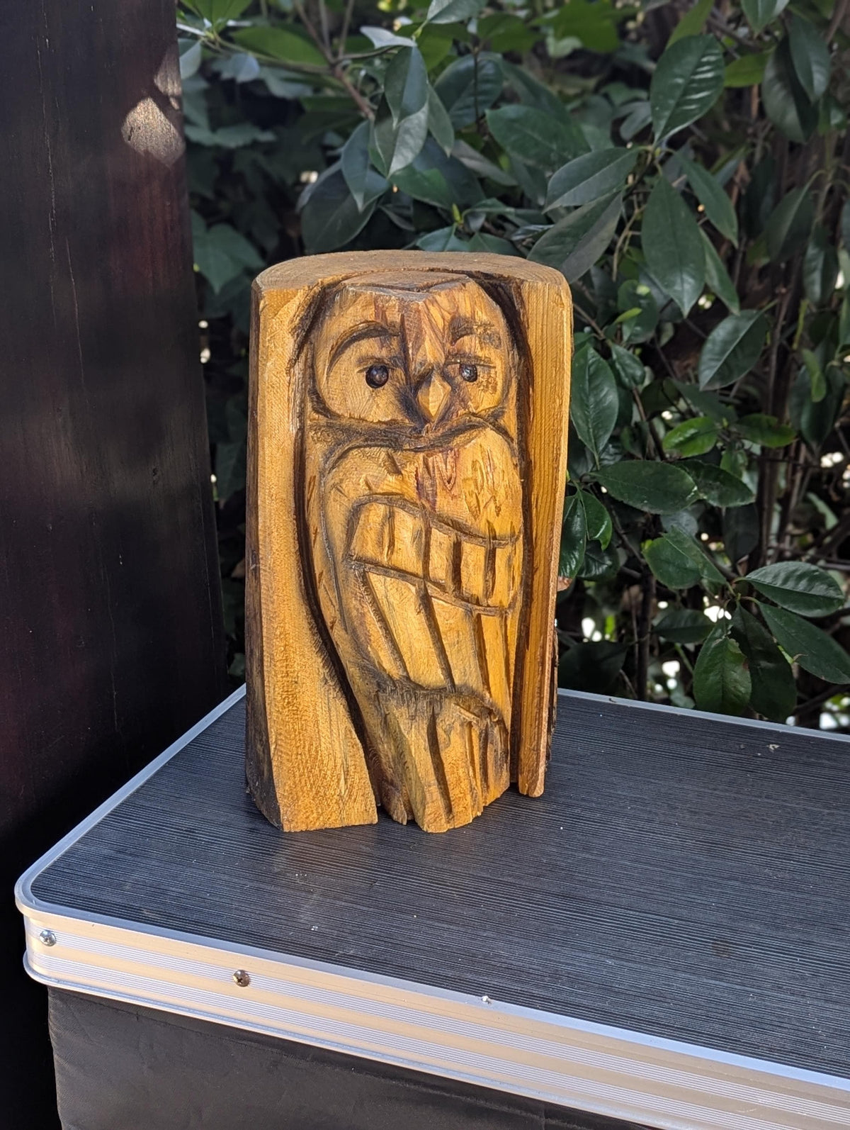 Barn Owl Outdoor Decor | Original Chainsaw Yard Art to Enhance Your Porch, Patio, Garden or Backyard with this Nocturnal, Moonlight Guardian