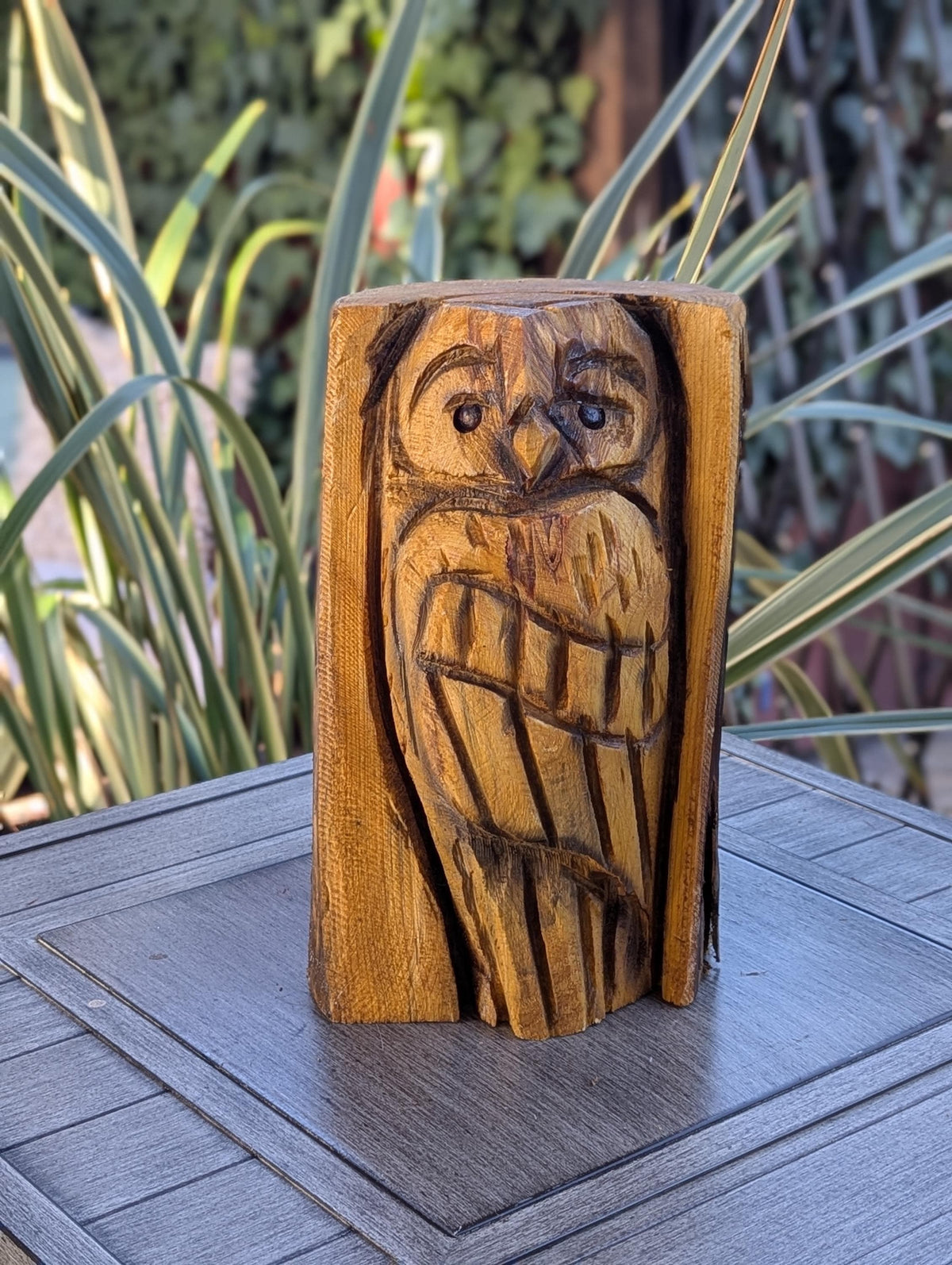 Barn Owl Outdoor Decor | Original Chainsaw Yard Art to Enhance Your Porch, Patio, Garden or Backyard with this Nocturnal, Moonlight Guardian