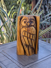 Barn Owl Outdoor Decor | Original Chainsaw Yard Art to Enhance Your Porch, Patio, Garden or Backyard with this Nocturnal, Moonlight Guardian