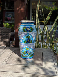 Ceramic Talavera Vase is Exquisite Handmade Mexican Pottery | Decorative Floral Vase is Gorgeous Home Decor & Centerpiece