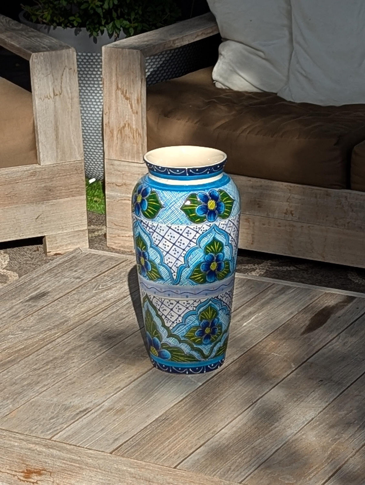 Ceramic Talavera Vase is Exquisite Handmade Mexican Pottery | Decorative Floral Vase is Gorgeous Home Decor & Centerpiece