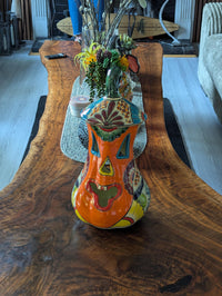 Halloween Pumpkin Decor, Talavera Pottery, Jack-o-Lantern Home Decoration, Handmade Mexican Art for Outdoor Patio Decor or Trick or Treat